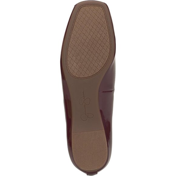 Jessica Simpson Women Berrilicious Faux Leather Ankle Cross Elastic Ballet Flats - Picture 4 of 9